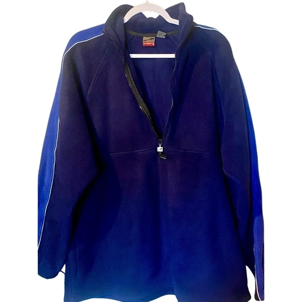 Vintage Prospirit Blue Zip Up Fleece Pullover Jacket Coat